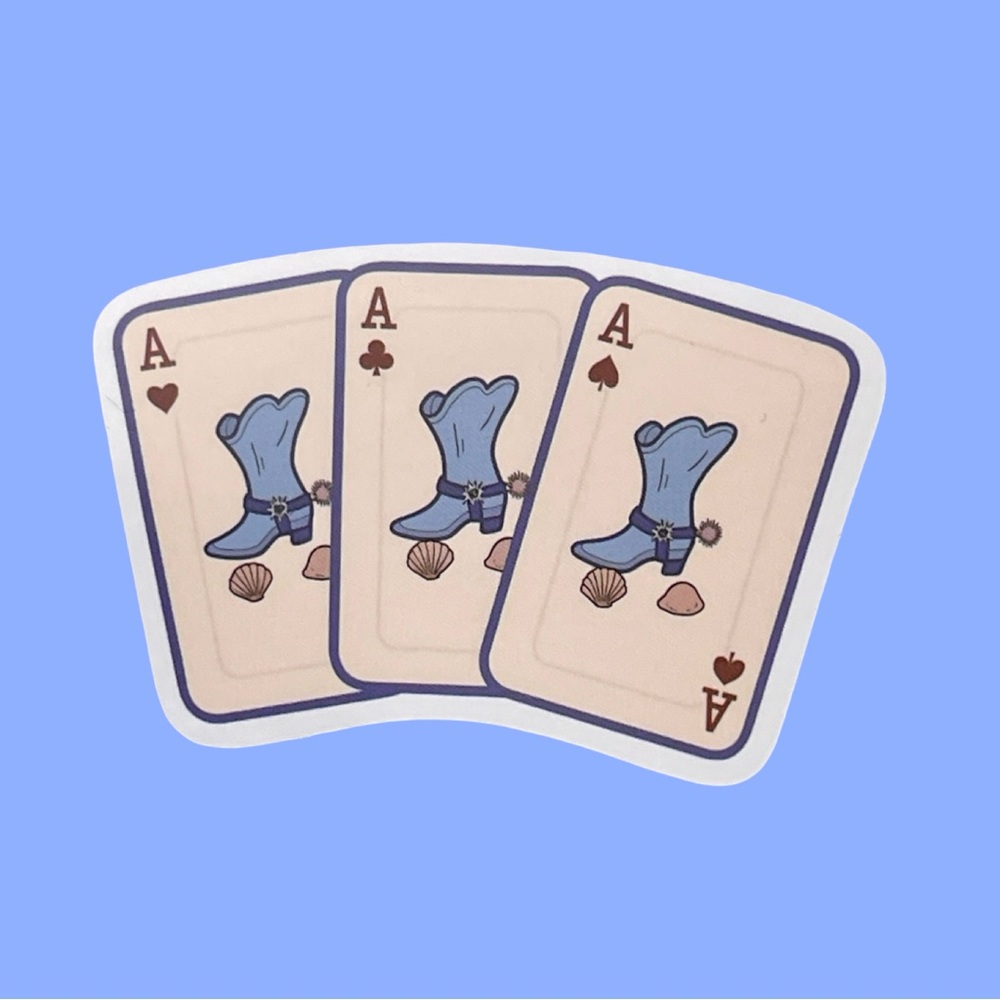 Ace Cowboy Boot Sticker Trio